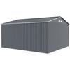 Metal Garden Shed 12.99 M² - 340 X 382 X 210 Cm - NEPTUNE - Anchoring Kit Included, 2 Sliding Doors - Grey