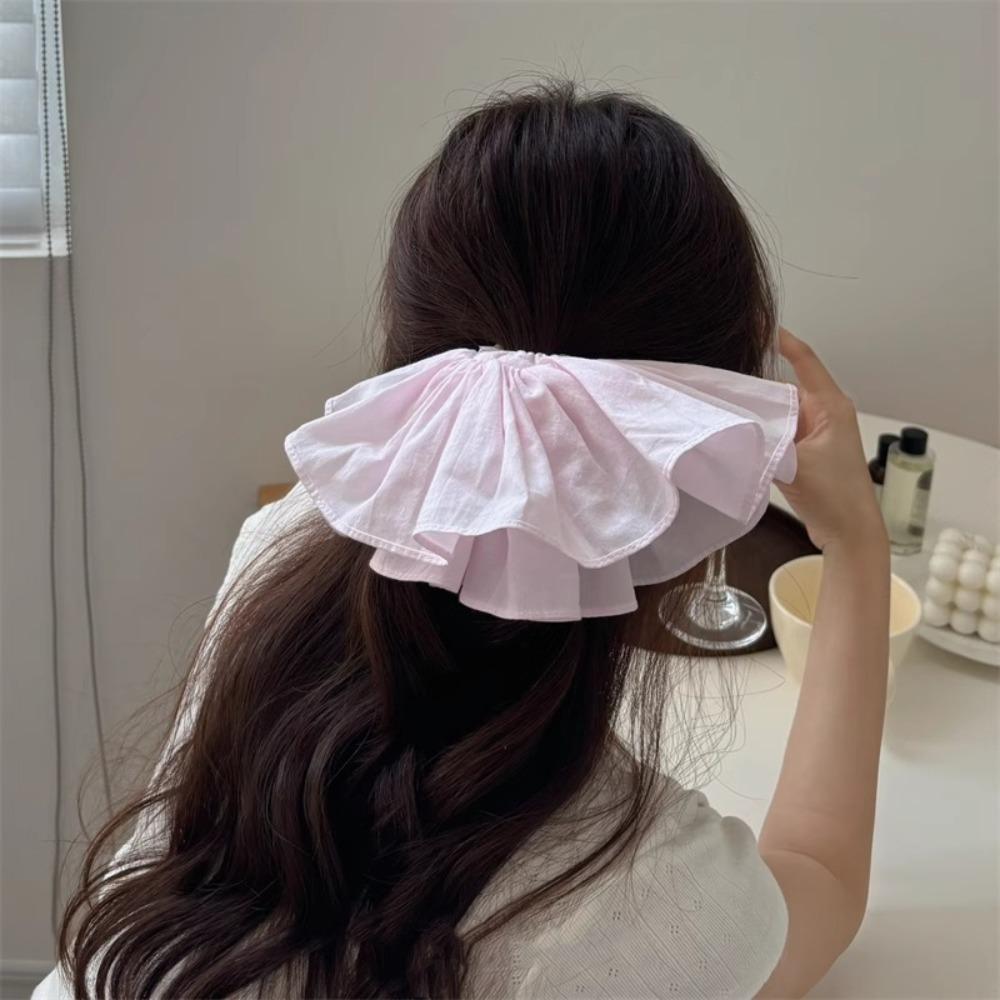 Double Layer Checkered Hair Clip Bow Oversized Hair Scrunchies Women Hair Ropes  Hair Rubber Bands