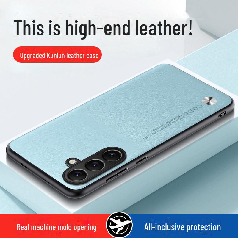 Чехол для телефона Samsung S24FE из кожи с защитой из углеродного волокна для S23Ultra/S22/S21Plus