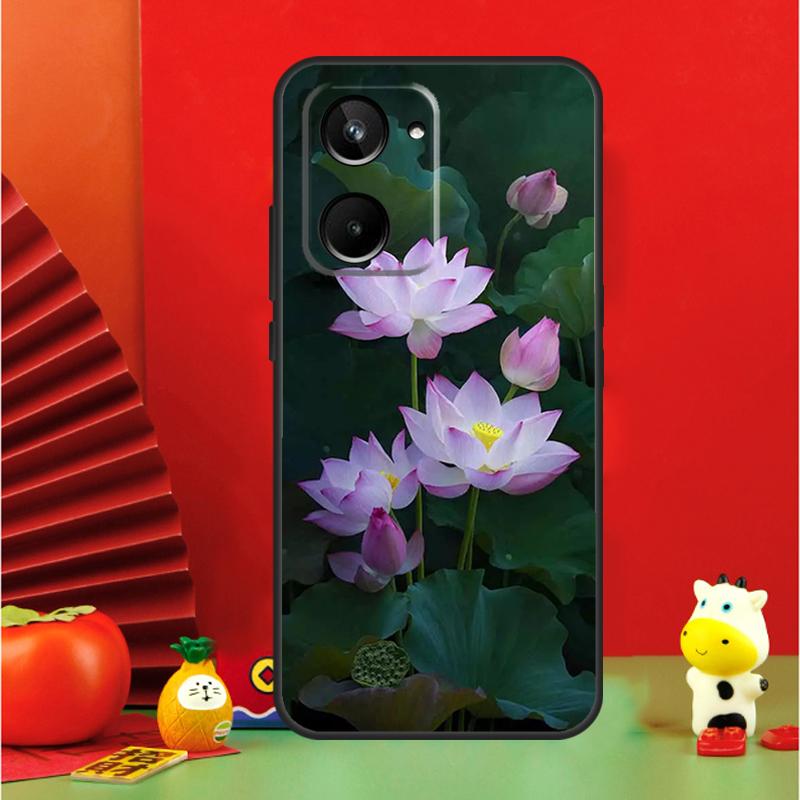 Цветок Лотос Для Realme 15 Pro GT7 GT6 10 11 12 13 14 Pro Plus C65 C67 C63 C61 C55 C51 C53 C35 C75 Чехол