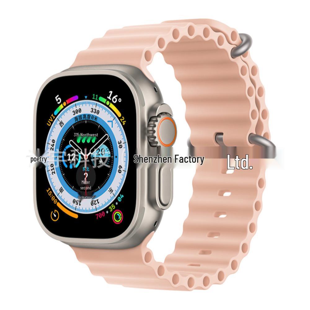 Силиконовый ремешок Apple Watch 11 Ultra с двойной пряжкой