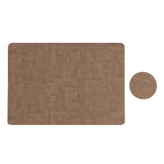 Dual Side Placemat Waterproof Faux Leather Coaster Placemat Solid Color Heat Insulation Pad for Dining Tables Countertops