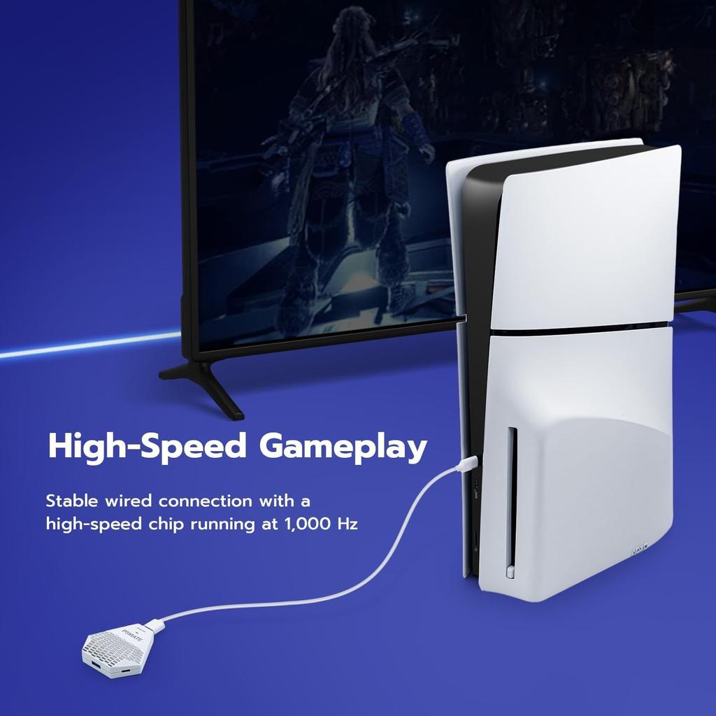 P5 Mate USB Adapter for PS5/PS5 Slim Gaming Converter Accessories Multiplayer Games,Low Latency,Support Multiple Controllers/Peripherals/Headsets/etc.