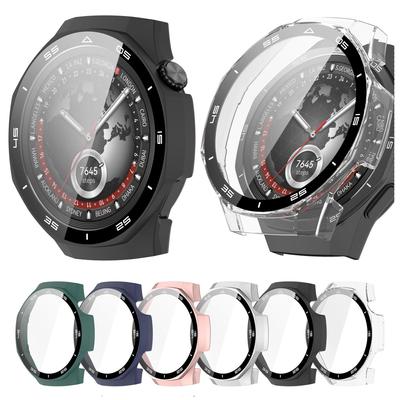 Защитный чехол из ПК и закаленного стекла для Huawei Watch GT5 Pro 46 мм, полноэкранный защитный чехол, бампер