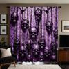 2 шт. HD декоративная занавеска готический призрак череп фиолетовый галстук цифровая печать занавеска домашний декор стиль украшенная гостиная спальня