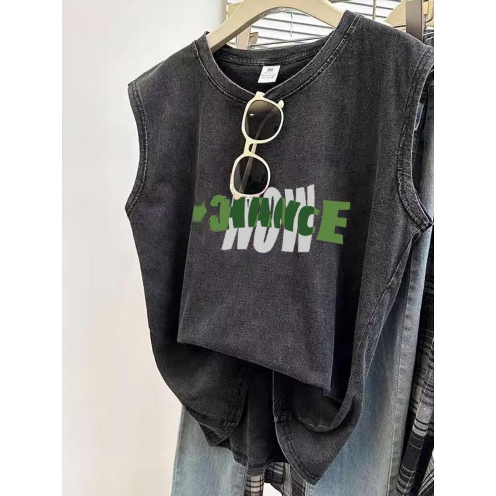 Ретро Тренд Потертая Старая Майка Жилет Женский Свободный Модный Бренд Безрукавка Одежда Pas Normal Studios Велоспорт