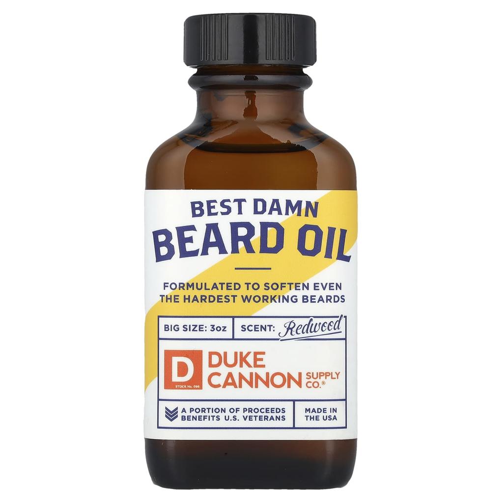 Duke Cannon Supply Co. Bestdamn Beard Oil, Redwood, 3 Oz