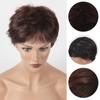 Европейские и американские парики женские короткие волосы, ржаво-коричневые белые женские повседневные парики из химического волокна