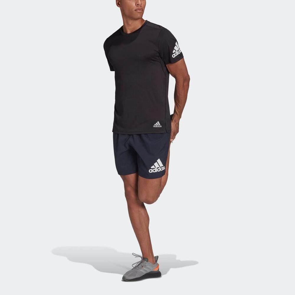 Adidas Плечо с логотипом и принтом, однотонная футболка с круглым вырезом и коротким рукавом, мужские топы, черный HB7470