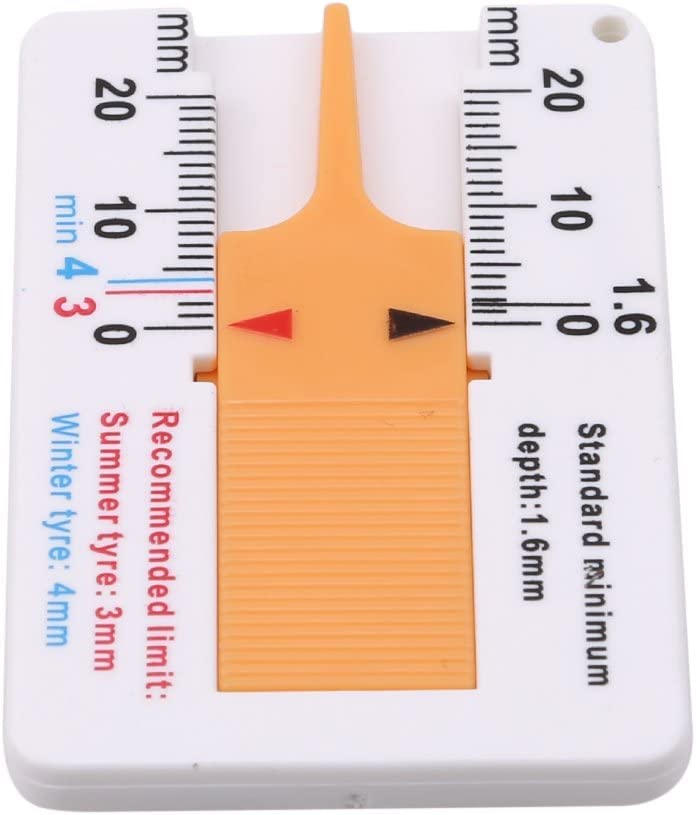 Мини измеритель глубины канавок шин Портативный измеритель износа шин Легкое измерение остаточной глубины канавок Глубина (БЕЛЫЙ-ЖЕЛТЫЙ)