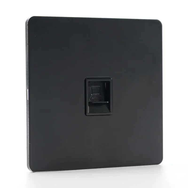 86 Тип Ретро Выключатель 1-4 Gang 2 Way Настенный Светильник Латунный Рычажный Переключатель Черный Матовый Нержавеющая Стальная Панель Розетка EU FR