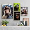 Funny Monkey Selfie Happy Chimpanzee Poster with Print Canvas Painting Animal Wall Art for the Living Room Home Decor Cuadros