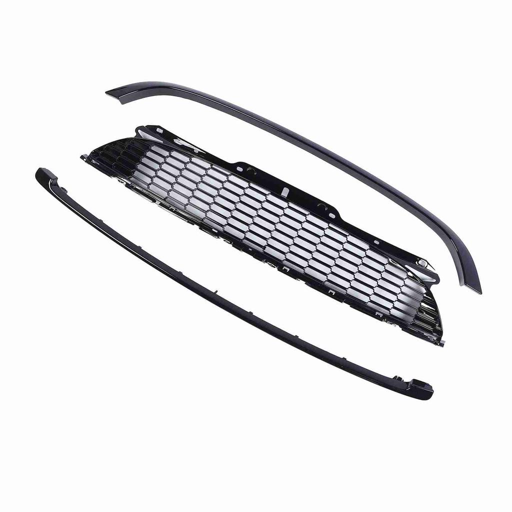 3PcsSet Glossy Black Front Hood Molding Grille Surround Cover Trim Kits for R55 R56 R57 R58 R59 S