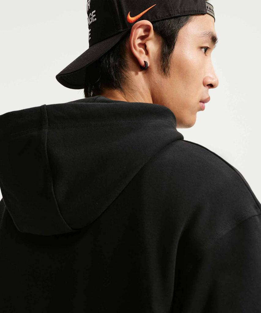 NIKE Your Message Here Fleece Pullover Hoodie M - Black:White:Safety Orange / Io1649-010