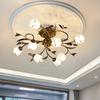 Потолочный светильник в деревенском стиле с железным цветком и травой для гостиной, спальни, столовой, светильника