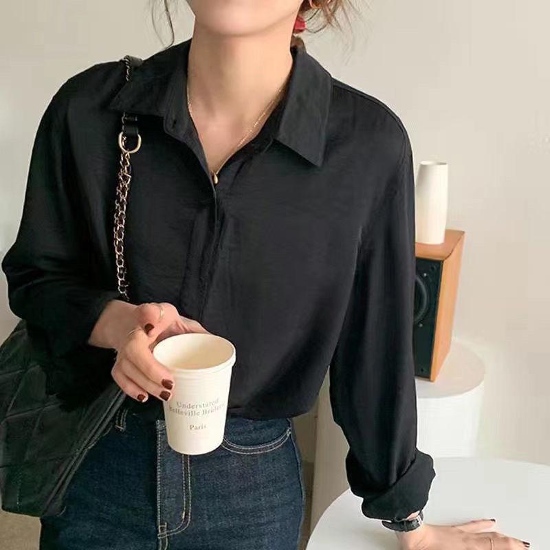 Девочки Кремовый Топ Нежный Темперамент Драпированный Свободный Конфетный Рубашка-Куртка с Длинным Рукавом