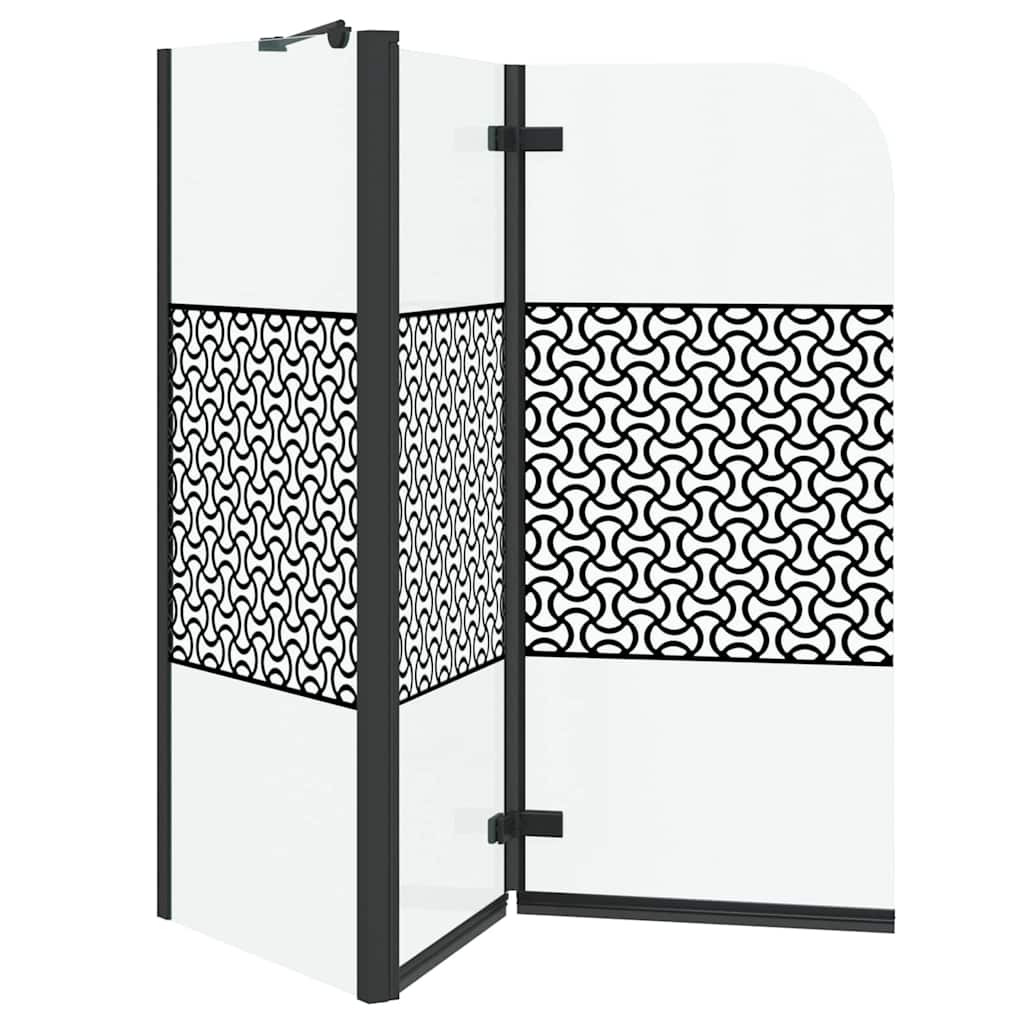 Shower Screen Geometric Black 120 x 67 x 129 cm