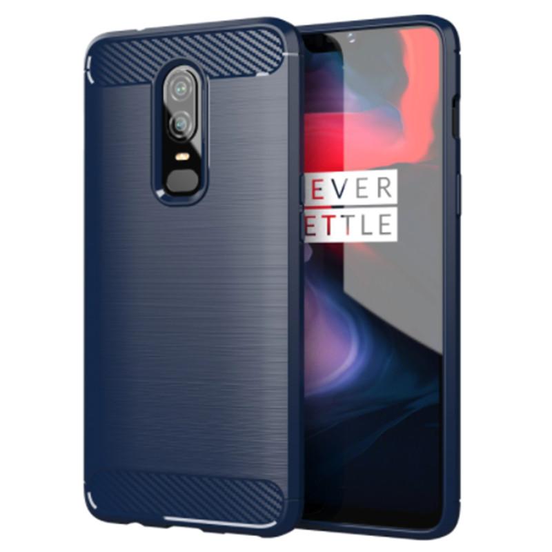 Противоударный чехол из углеродного волокна для Oneplus 6 1 + 6, силиконовый чехол для Oneplus6, бампер, полная защитная задняя крышка, чехлы