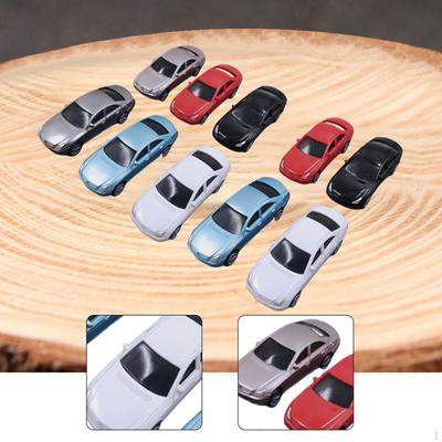 10x Модели автомобилей масштаба 1/67 1/75 Миниатюрные украшения для мини-транспортных средств Миниатюрные раскрашенные для макета песочного стола Микро