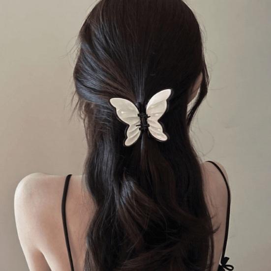 Hair Claw Stable Gripping Thick Spring Anti-Slip Tooth Comb Hair Clip Butterflies Shape