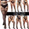 Plus Size Pantyhose Tights Thigh High Black Sexy Lace XXXXXL Oversize Underwear Fishnet Stockings with Garter Belt for Women XXL
