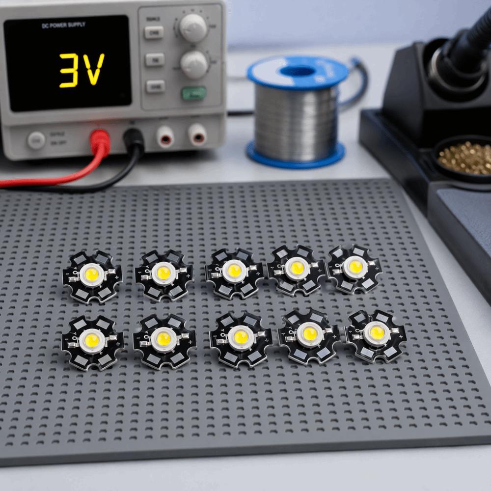 25PCS Aluminum Base LED Chip 3V LED Lamp Chip Durable LED Bead Bulb Lamp