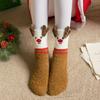 Thick Christmas Socks 3 Pairs- Reindeer & Santa Claus Cartoon Tubes for Autumn & Winter Warmth, Soft And Comfortable