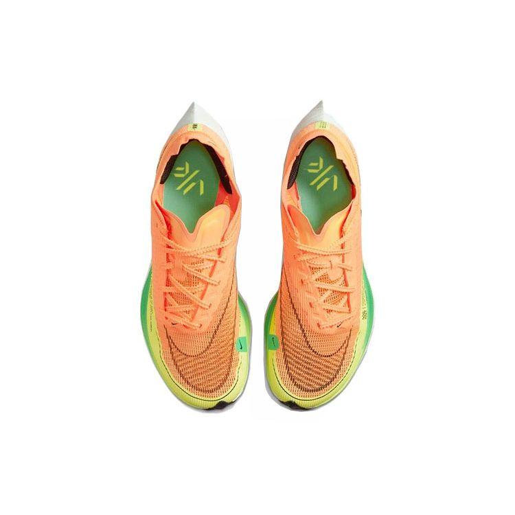 Nike Женские кроссовки ZoomX Vaporfly Next% 2 Peach Cream Green Shock Оранжевый едва-зеленый Черный CU4123-801