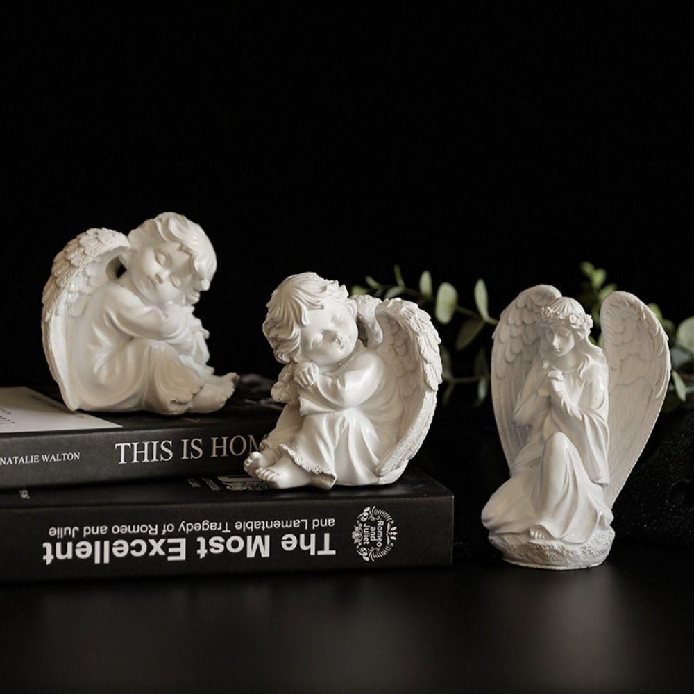Pray Little Angel High Quality Desktop Ornaments Resin Crafts Garden Sculpture Winged Angel Statue