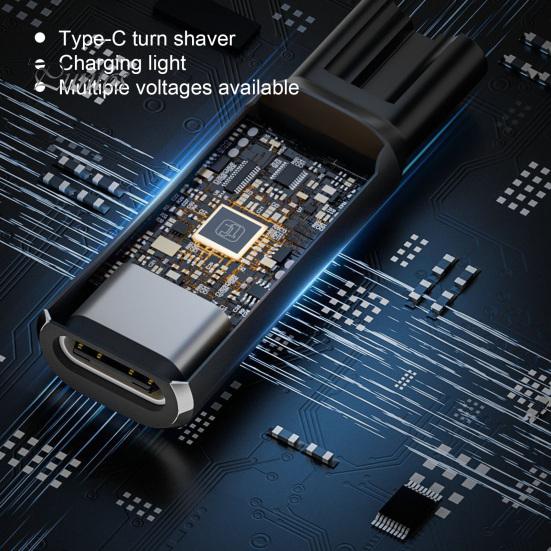Type-C Shaver Power Adapter for Philips 4.3V/5V/8V/15V Aluminum Alloy Electric Shaver Charging Convertor Connector with LED Indicator