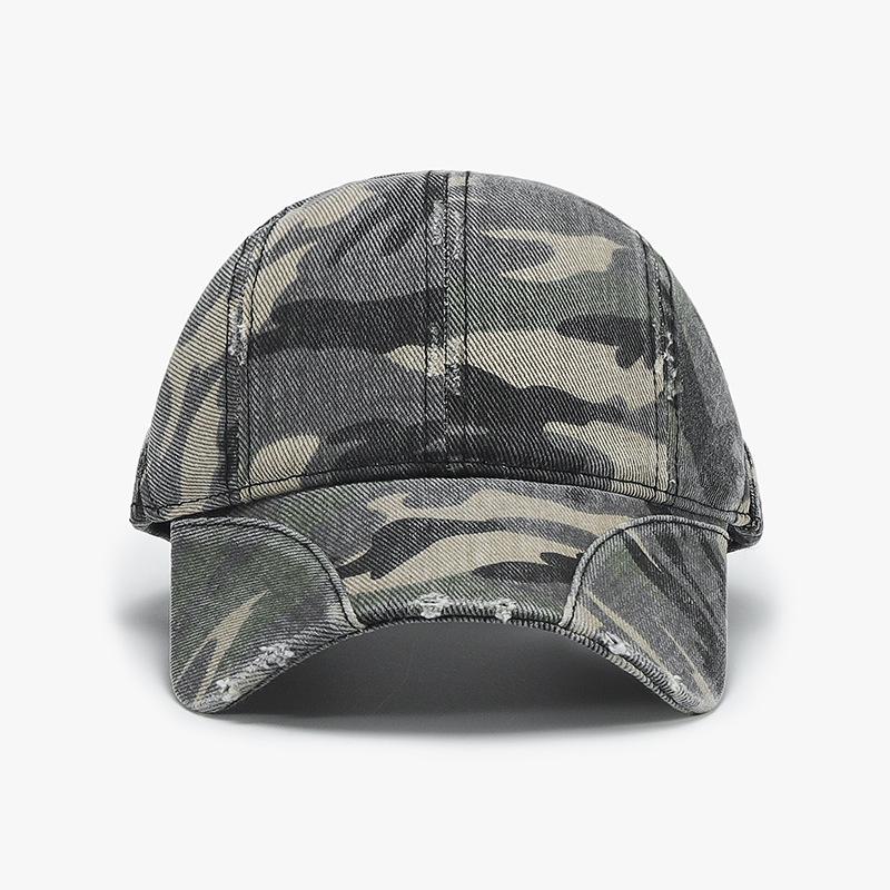 New Camouflage Plain Panel Splicing Casual Soft Top Baseball Cap for Women, Sunshade Versatile Soft Top