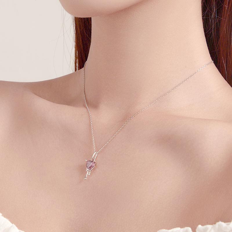 Barbie necklace [Original Design] Pink Heart Shape, Temperament and High-Quality Original First Release, Ins Style Love Confession ZJYXL-YS-113