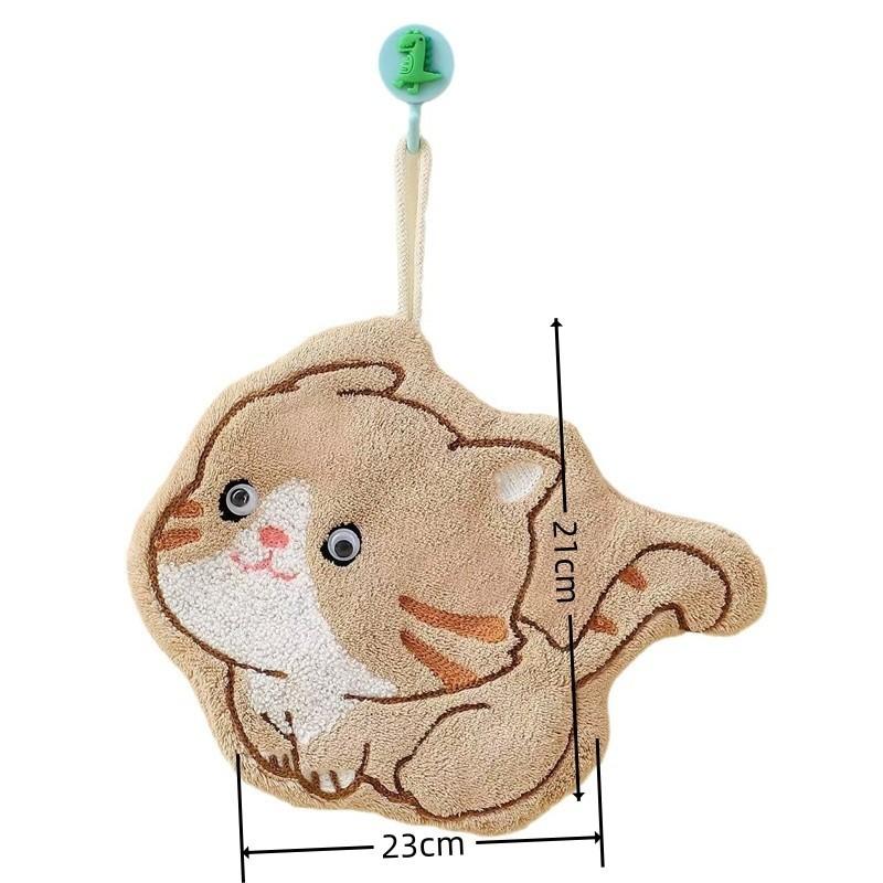 Бегущий котенок полотенце для рук можно повесить детский носовой платок утолщенный коралловый флис кухня ванная комната подвесной