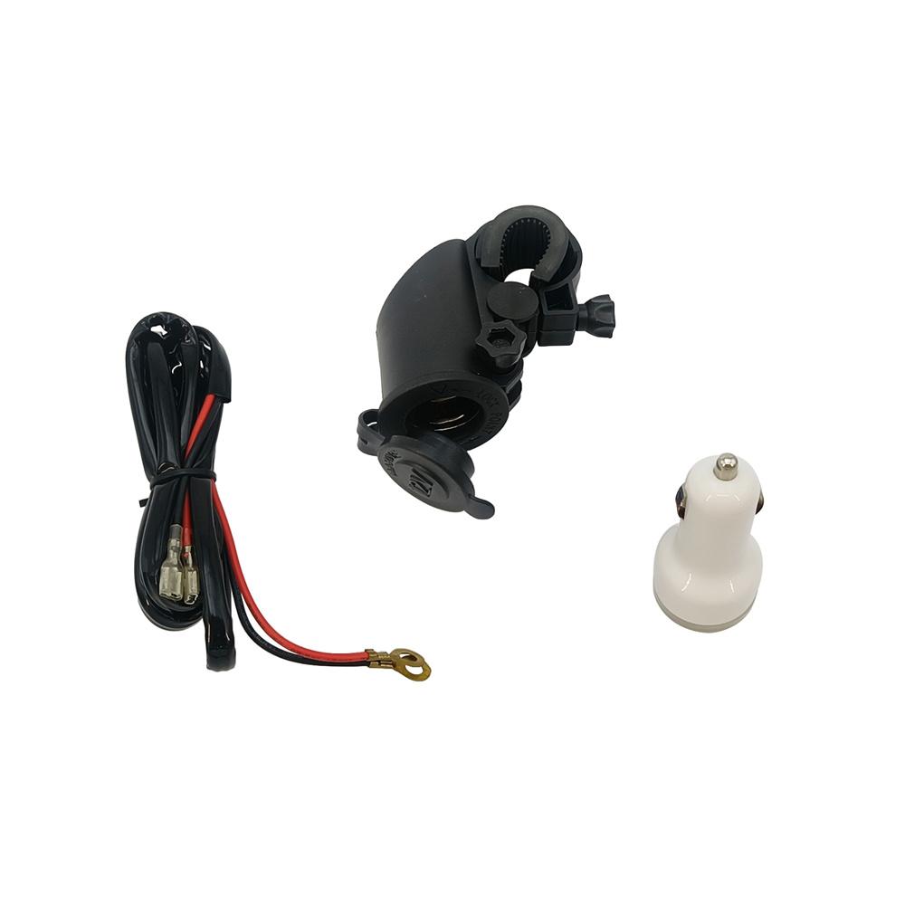12V Motorcycle ATV Cigarette Lighter Socket W/ Phone USB Power Charger Adapter