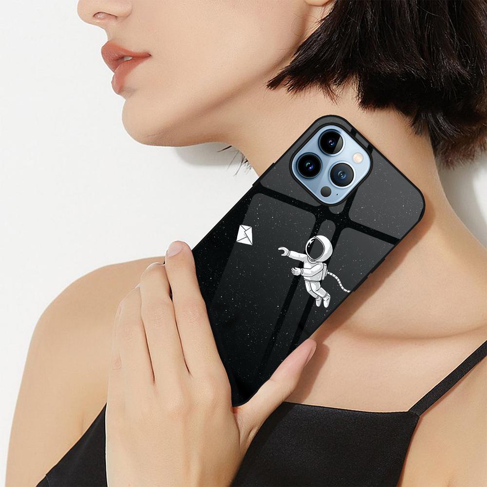 Милый чехол для телефона с астронавтом для Iphone 14 13 11 12 Pro Max Mini Xs Xr X 7 8 6s Plus Se 2022, роскошный чехол из закаленного стекла Fundas