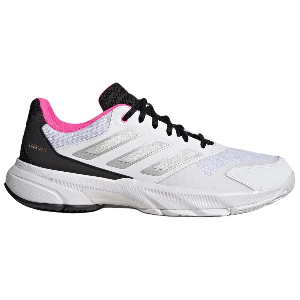 Adidas Courtjam Control 3 Облачно-белый/Серебристый металлик/Ярко-розовый Мужские кроссовки JH5136