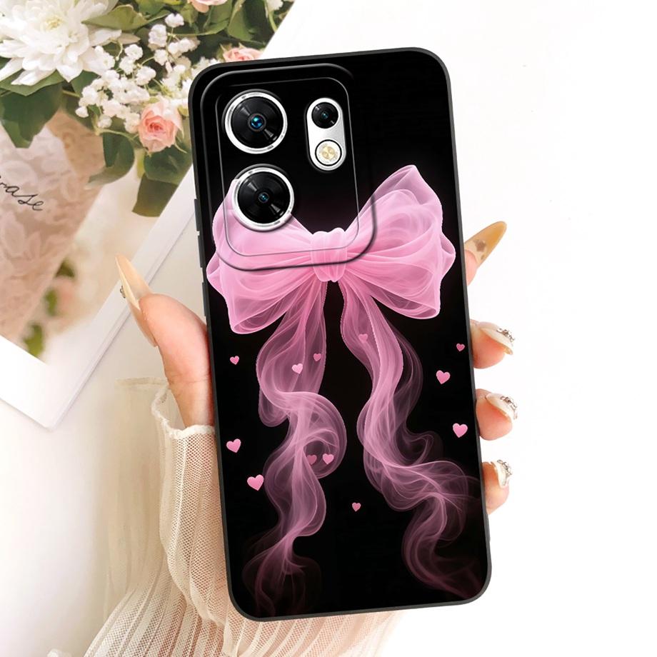 Модный чехол с рисунком для Infinix Zero 30 4G 5G Zero X Neo X Pro, мягкий матовый силиконовый чехол с узором из бантиков, мультяшный кот