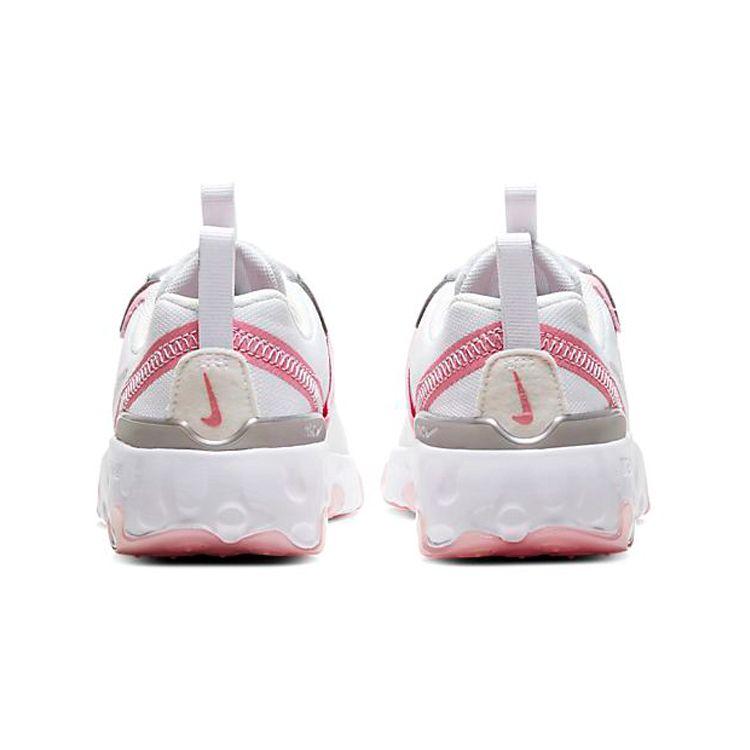 Nike React Element 55 Comfortable Sports Shock Absorption Non-Slip Low-Top Kids Running Shoes Kids Running Shoes Pink White CK4082-102