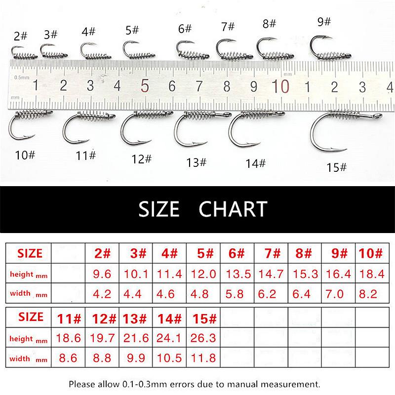 10штук пружинных рыболовных крючков из нержавеющей стали