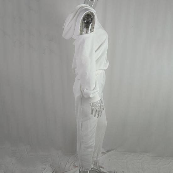 Женский спортивный костюм из двух частей, худи с длинным рукавом и укороченным пуловером, толстовка, спортивные штаны