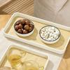 Plastic Serving Tray Decorative Tray Restaurant Home Tea Fruit Dessert Tray Resistant Food Cooking Storage Tray Kitchen Organize