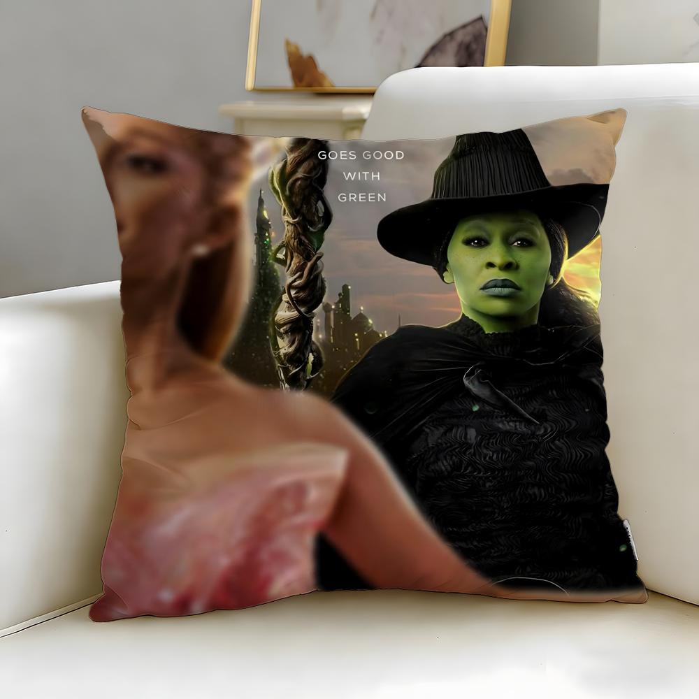 popular movie Wicked Part One Cushion Cover Soft & Easy-Wash Pillow Case – Versatile for Couch, Bed, Travel and Office