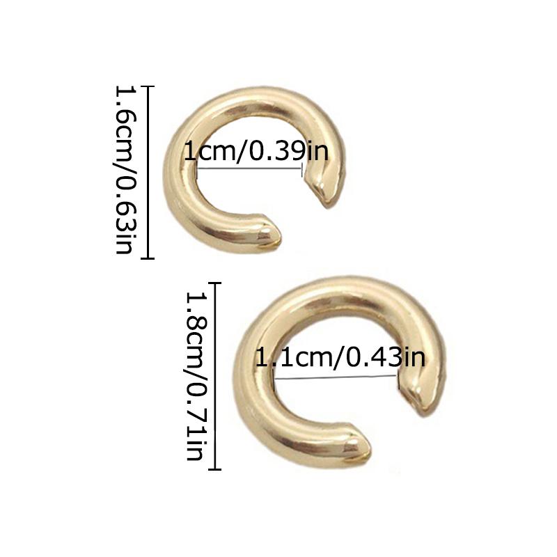 Женские круглые серьги-клипсы в стиле панк, асимметричные двойные круглые серьги-клипсы, темпераментные, универсальные, серьги в форме буквы С