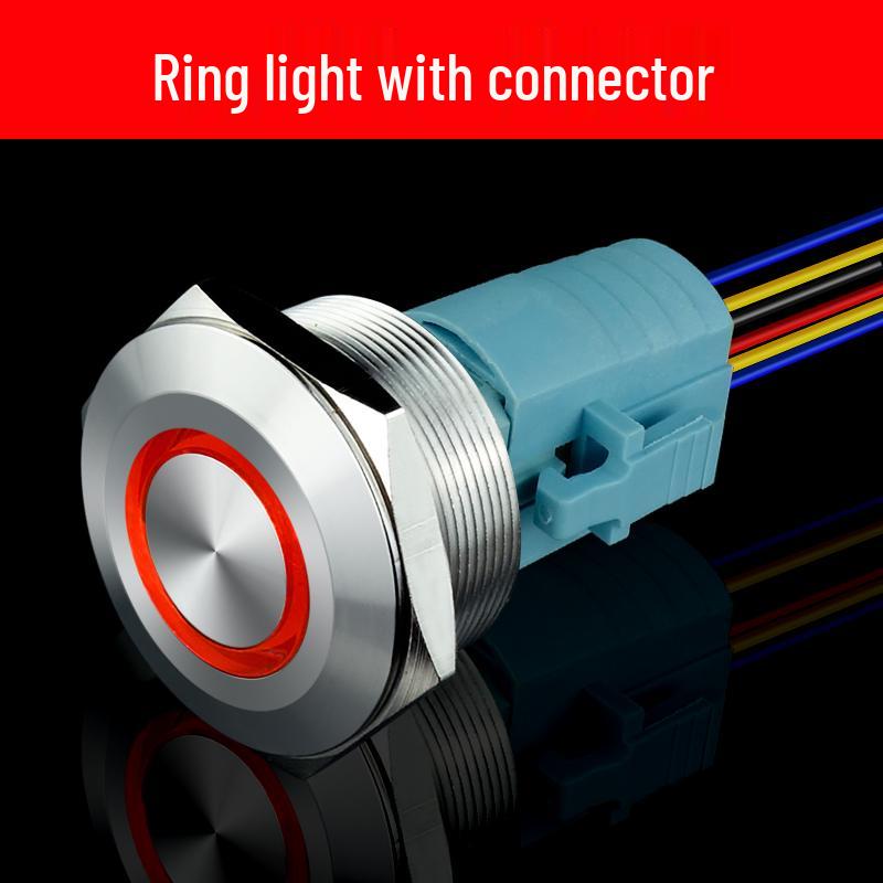 30mm Waterproof Stainless Steel LED Button Switch - Self-Reset/Self-Lock, 6 Pins