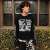 Европейская и американская Y2K ретро футболка унисекс с длинным рукавом в уличном панк-стиле с принтом букв