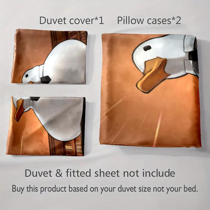 Duck wearing tie. Bedding Duvet cover sets Duvet covers Pillowcases gifts (1 * Duvet Cover 2 * Pillowcases, without duvet insert)