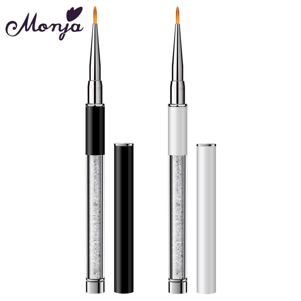 monja Ручка со стразами, многофункциональная кисть для рисования ногтей, полоски, линии, цветы, гель для ногтей, ручка для рисования, маникюрный инструмент