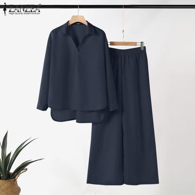 Женская блузка с длинным рукавом и брюки повседневные комплекты из двух предметов