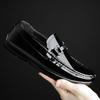European New Men's Doudou Shoes Patent Leather Bright Leather Casual Lazy Shoes Fashionable Men's Single Shoes Soft