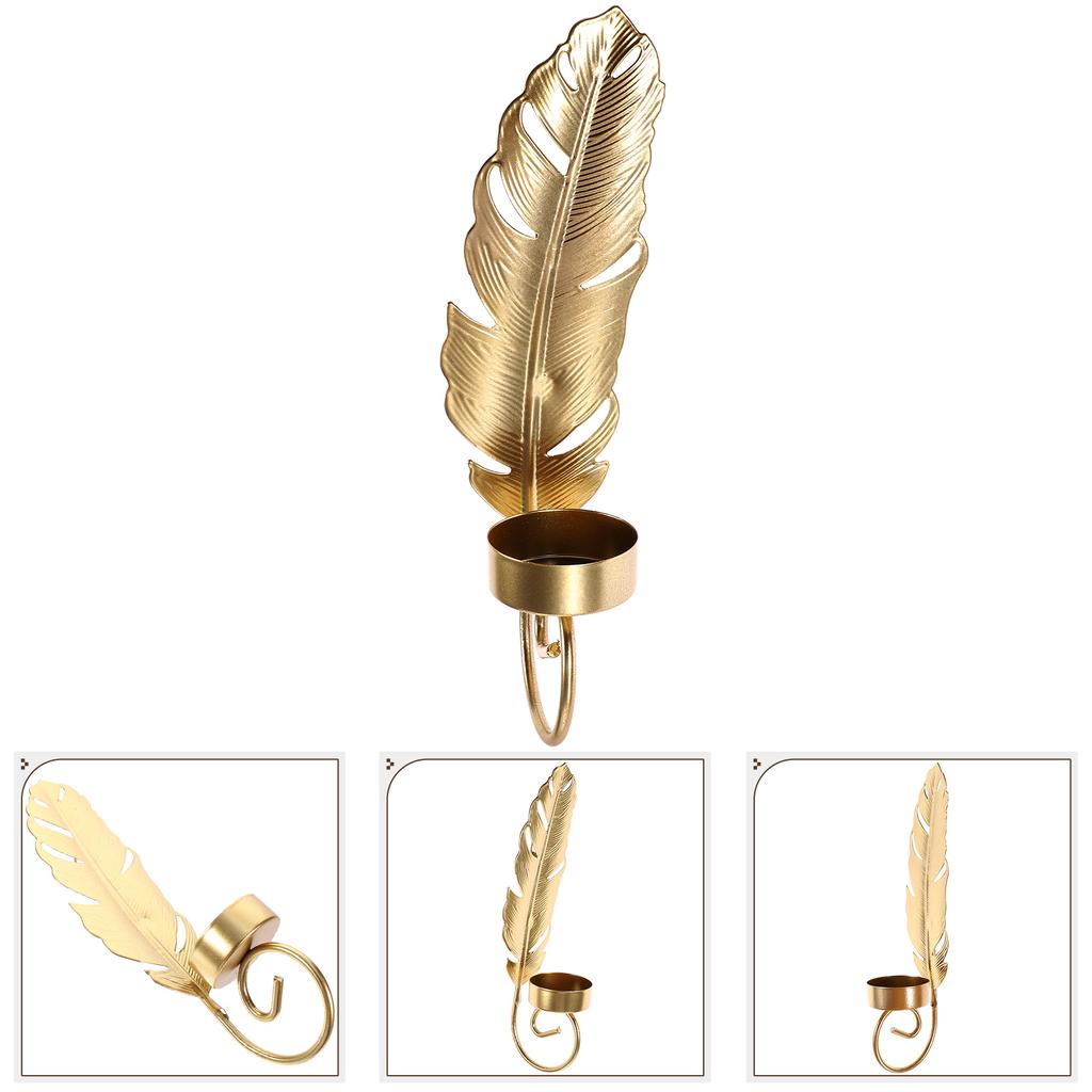Легкий роскошный настенный держатель в виде листа золота, домашний декор, декоративный подсвечник, подставка для дома, железный папа